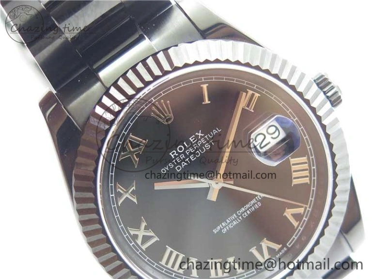 DateJust 41 All Black PVD VRF Best Edition Black Dial Roman Markers on PVD Oyster Bracelet A3235
