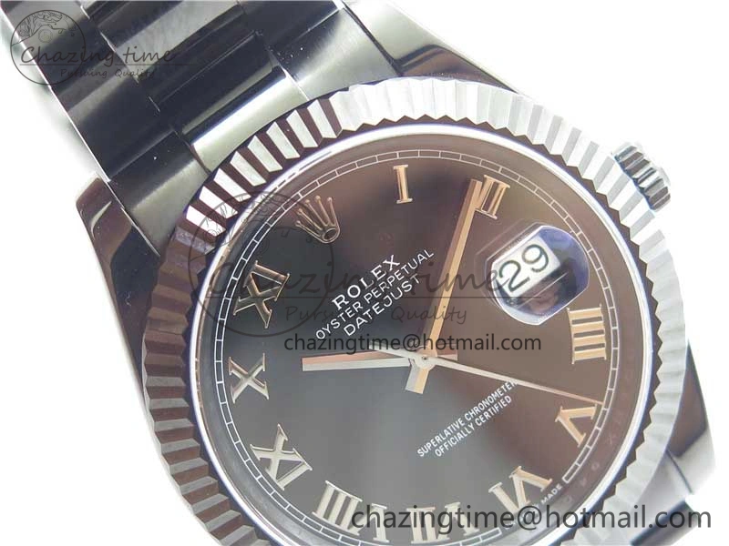 DateJust 41 All Black PVD VRF Best Edition Black Dial Roman Markers on PVD Oyster Bracelet A3235