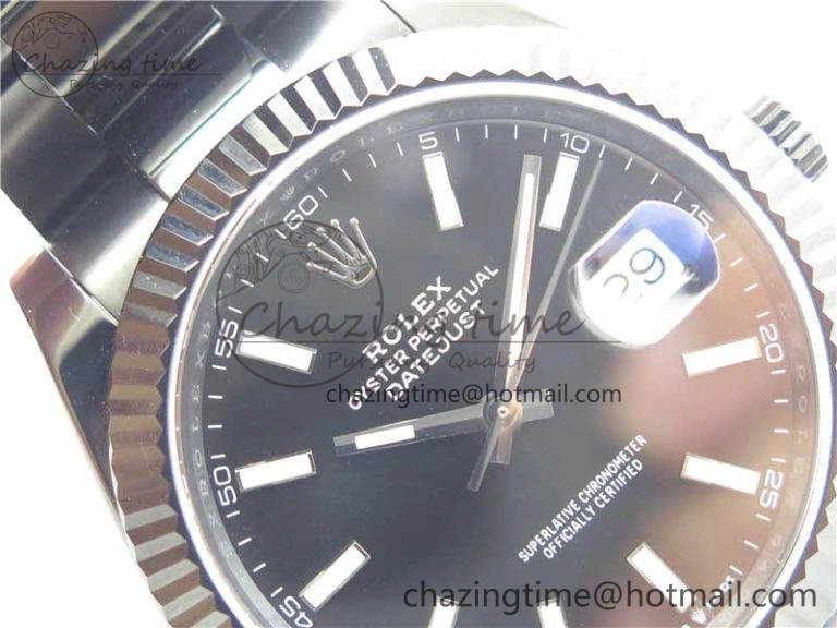 DateJust 41 All Black PVD VRF Best Edition Black Dial Stick Markers on PVD Oyster Bracelet A3235