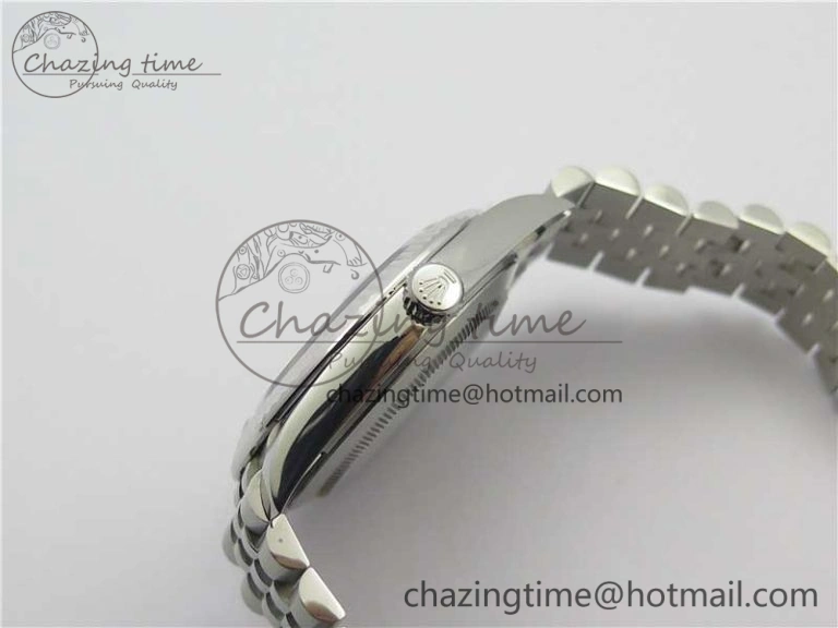 DateJust 41 SS 126333 Fluted Bezel DJF Best Edition 904L Steel Gray Dial Green Roman Markers on Jubilee Bracelet A2826