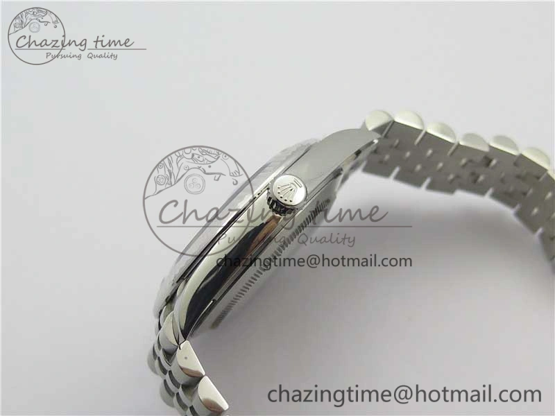 DateJust 41 SS 126333 Fluted Bezel DJF Best Edition 904L Steel Gray Dial Green Roman Markers on Jubilee Bracelet A2826