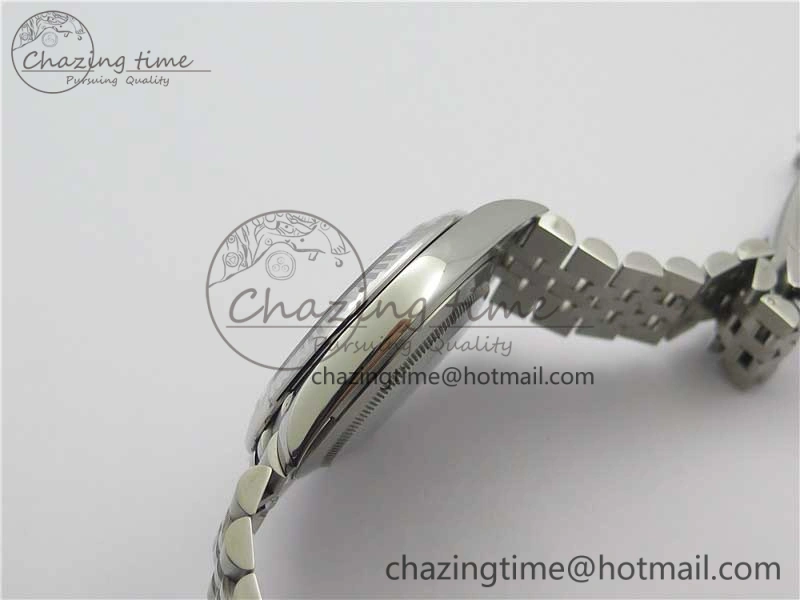 DateJust 41 SS 126333 Fluted Bezel DJF Best Edition 904L Steel Gray Dial Green Roman Markers on Jubilee Bracelet A2826