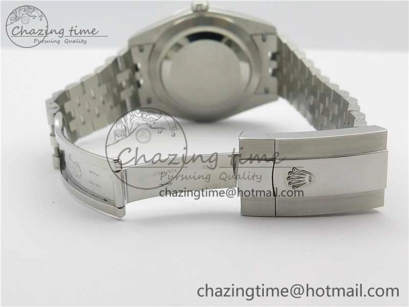 DateJust 41 SS 126333 Fluted Bezel DJF Best Edition 904L Steel Gray Dial Green Roman Markers on Jubilee Bracelet A2826
