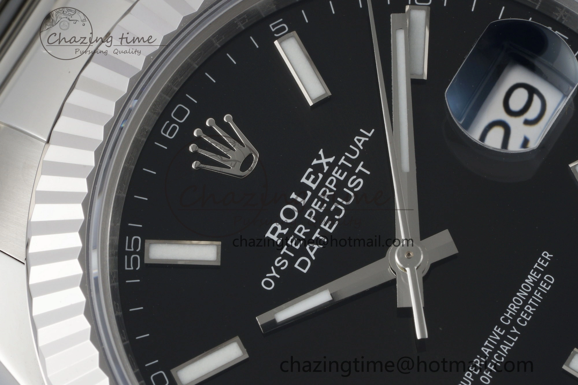 DateJust 41 SS Fluted Bezel KING 1:1 Best Edition 904L Steel Black Dial on Oyster Bracelet VR3235