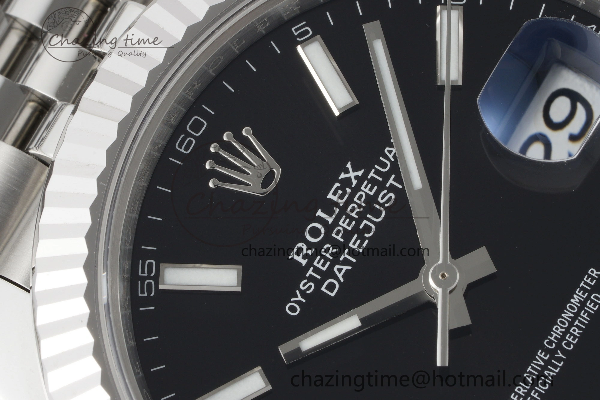 DateJust 41 SS Fluted Bezel KING 1:1 Best Edition 904L Steel Black Stick Dial on Jubilee Bracelet VR3235