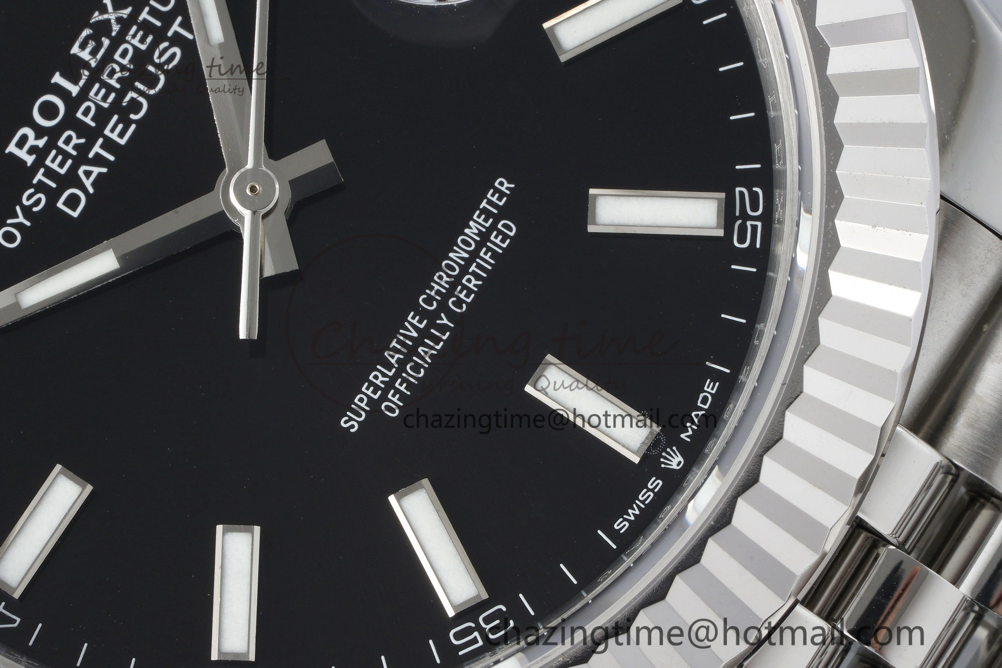 DateJust 41 SS Fluted Bezel KING 1:1 Best Edition 904L Steel Black Stick Dial on Jubilee Bracelet VR3235