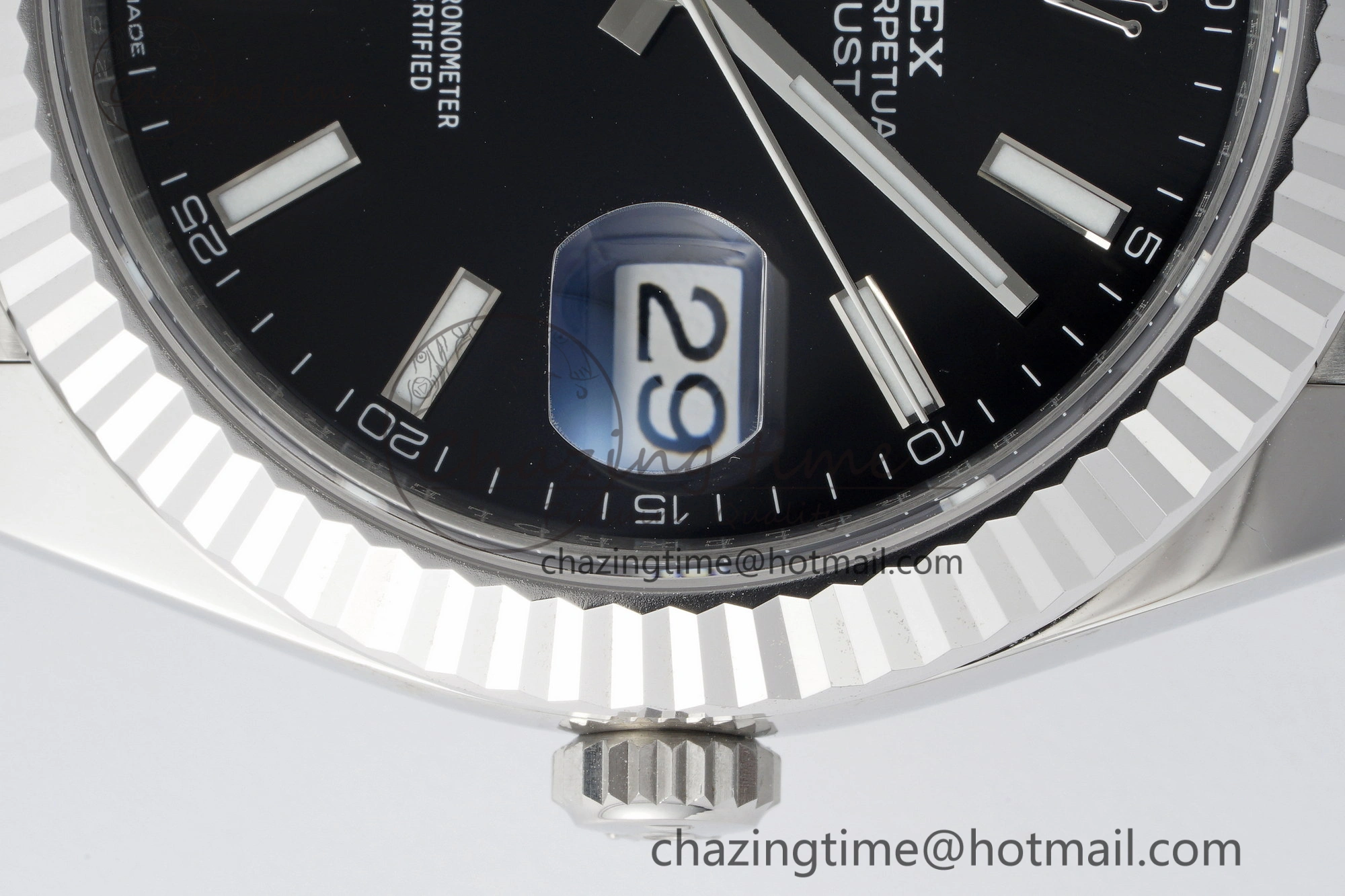 DateJust 41 SS Fluted Bezel KING 1:1 Best Edition 904L Steel Black Stick Dial on Jubilee Bracelet VR3235
