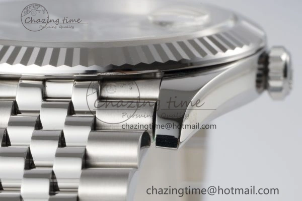 DateJust 41 SS Fluted Bezel KING 1:1 Best Edition 904L Steel Black Stick Dial on Jubilee Bracelet VR3235