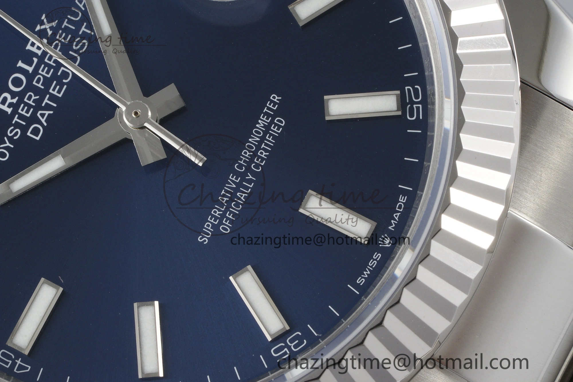 DateJust 41 SS Fluted Bezel KING 1:1 Best Edition 904L Steel Blue Dial on Oyster Bracelet VR3235