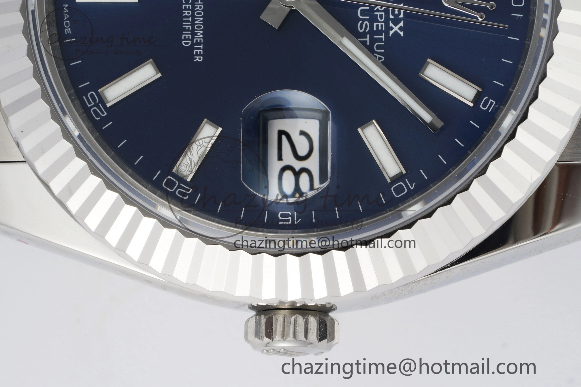 DateJust 41 SS Fluted Bezel KING 1:1 Best Edition 904L Steel Blue Dial on Oyster Bracelet VR3235