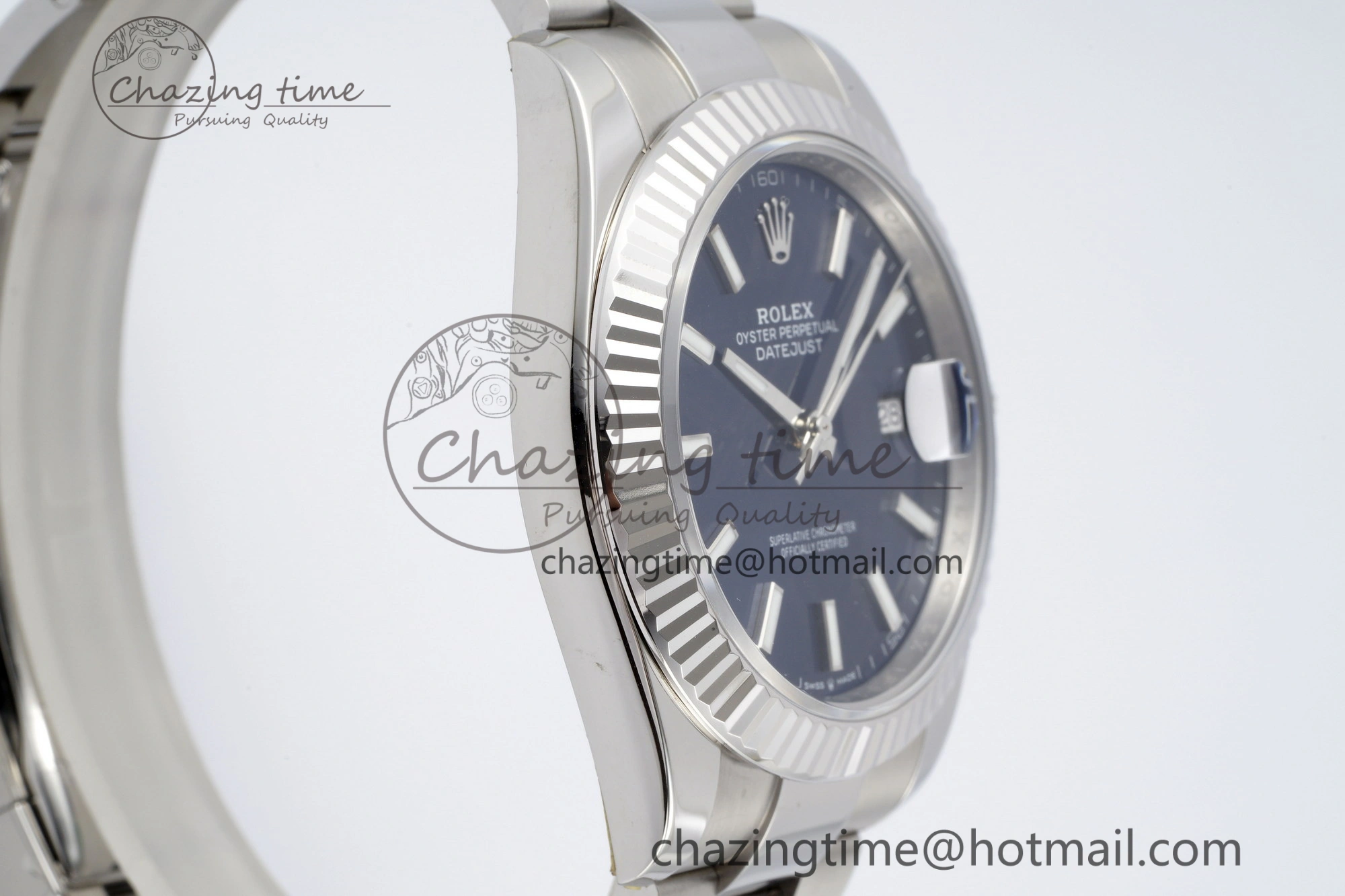 DateJust 41 SS Fluted Bezel KING 1:1 Best Edition 904L Steel Blue Dial on Oyster Bracelet VR3235