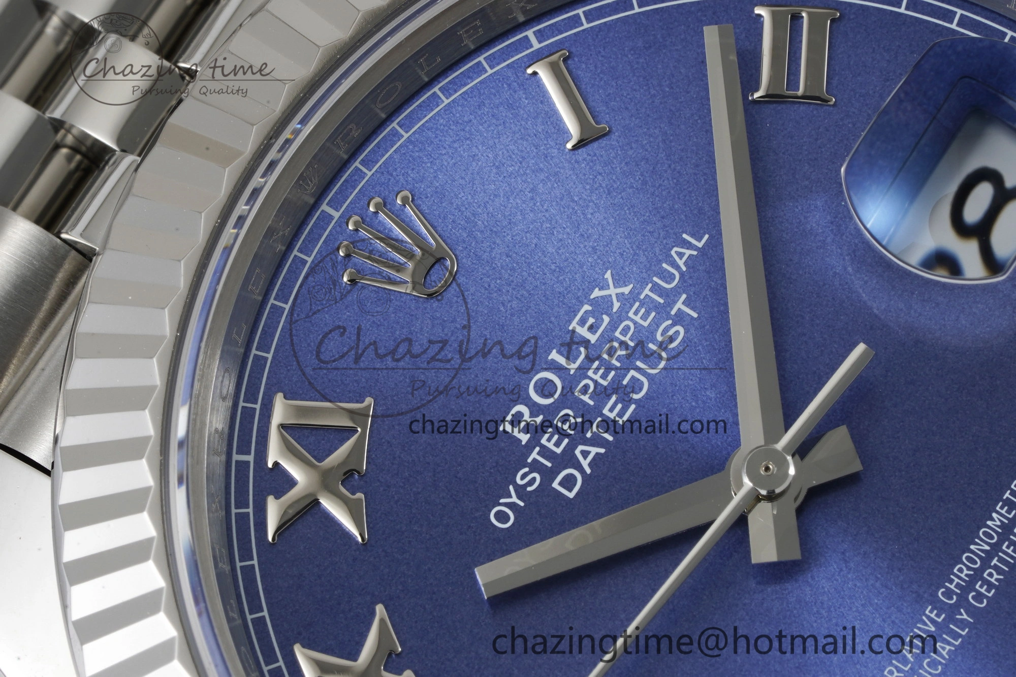 DateJust 41 SS Fluted Bezel KING 1:1 Best Edition 904L Steel Blue Roman Dial on Jubilee Bracelet VR3235