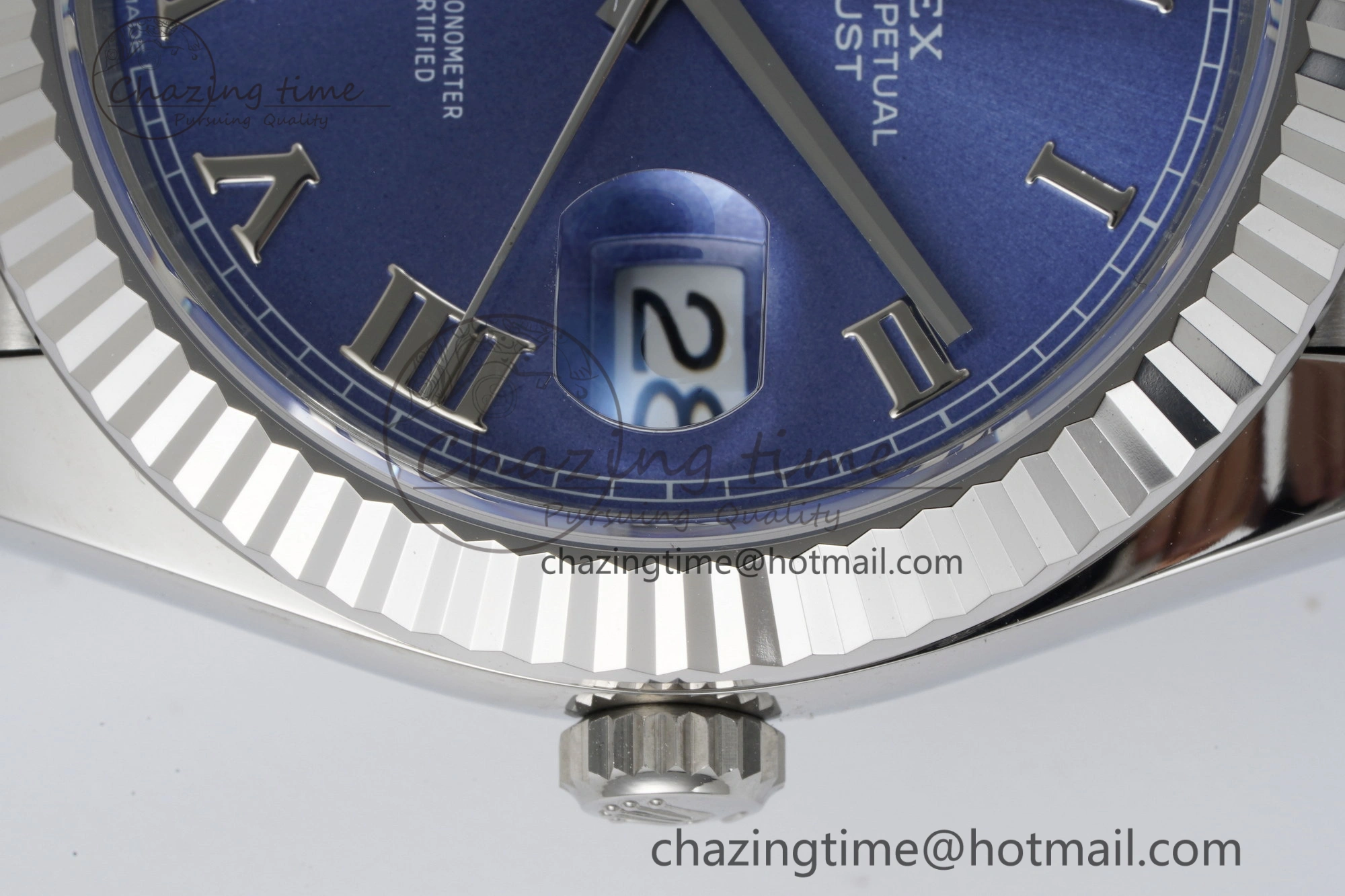 DateJust 41 SS Fluted Bezel KING 1:1 Best Edition 904L Steel Blue Roman Dial on Jubilee Bracelet VR3235