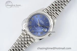 DateJust 41 SS Fluted Bezel KING 1:1 Best Edition 904L Steel Blue Roman Dial on Jubilee Bracelet VR3235