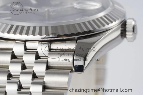 DateJust 41 SS Fluted Bezel KING 1:1 Best Edition 904L Steel Blue Stick Dial on Jubilee Bracelet VR3235