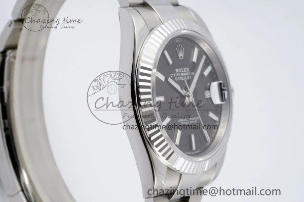DateJust 41 SS Fluted Bezel KING 1:1 Best Edition 904L Steel Gray Dial on Oyster Bracelet VR3235