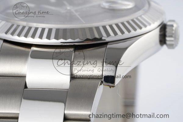 DateJust 41 SS Fluted Bezel KING 1:1 Best Edition 904L Steel Gray Dial on Oyster Bracelet VR3235