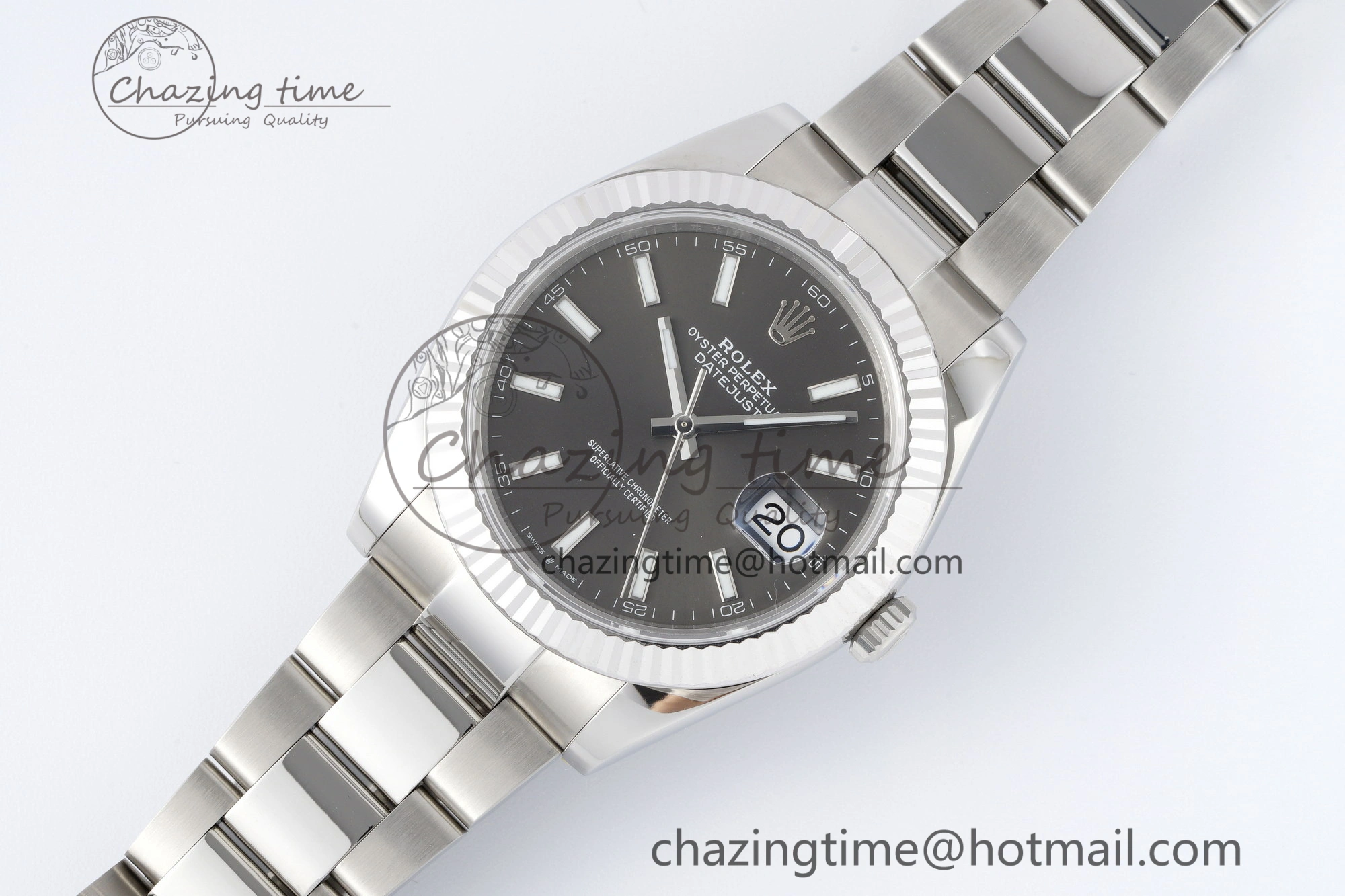 DateJust 41 SS Fluted Bezel KING 1:1 Best Edition 904L Steel Gray Dial on Oyster Bracelet VR3235