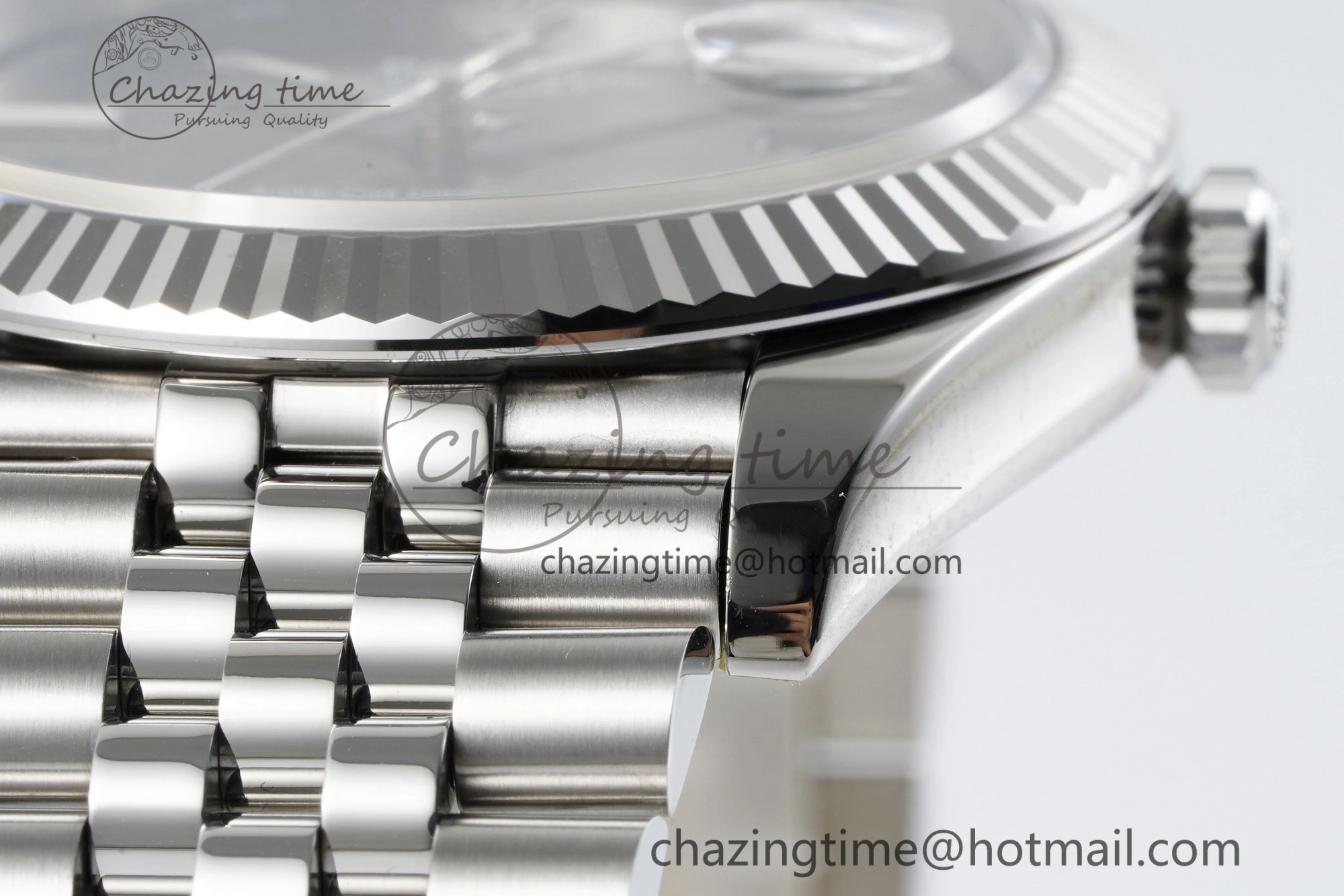 DateJust 41 SS Fluted Bezel KING 1:1 Best Edition 904L Steel Gray Green Roman Dial on Jubilee Bracelet VR3235