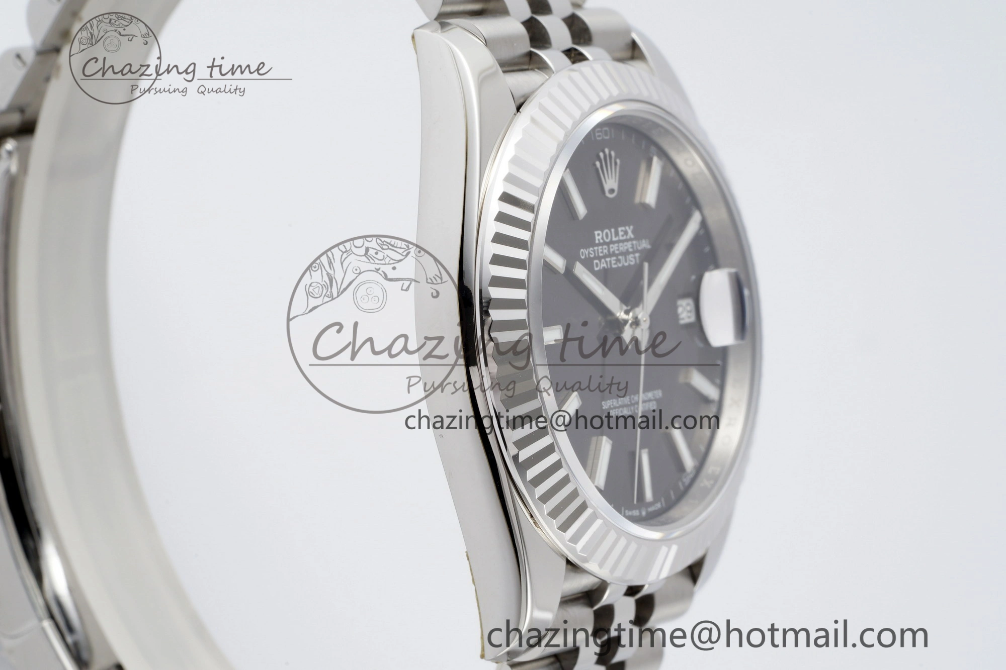 DateJust 41 SS Fluted Bezel KING 1:1 Best Edition 904L Steel Gray Stick Dial on Jubilee Bracelet VR3235