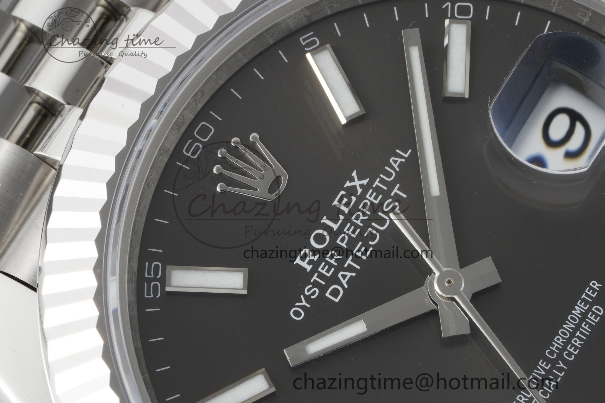 DateJust 41 SS Fluted Bezel KING 1:1 Best Edition 904L Steel Gray Stick Dial on Jubilee Bracelet VR3235