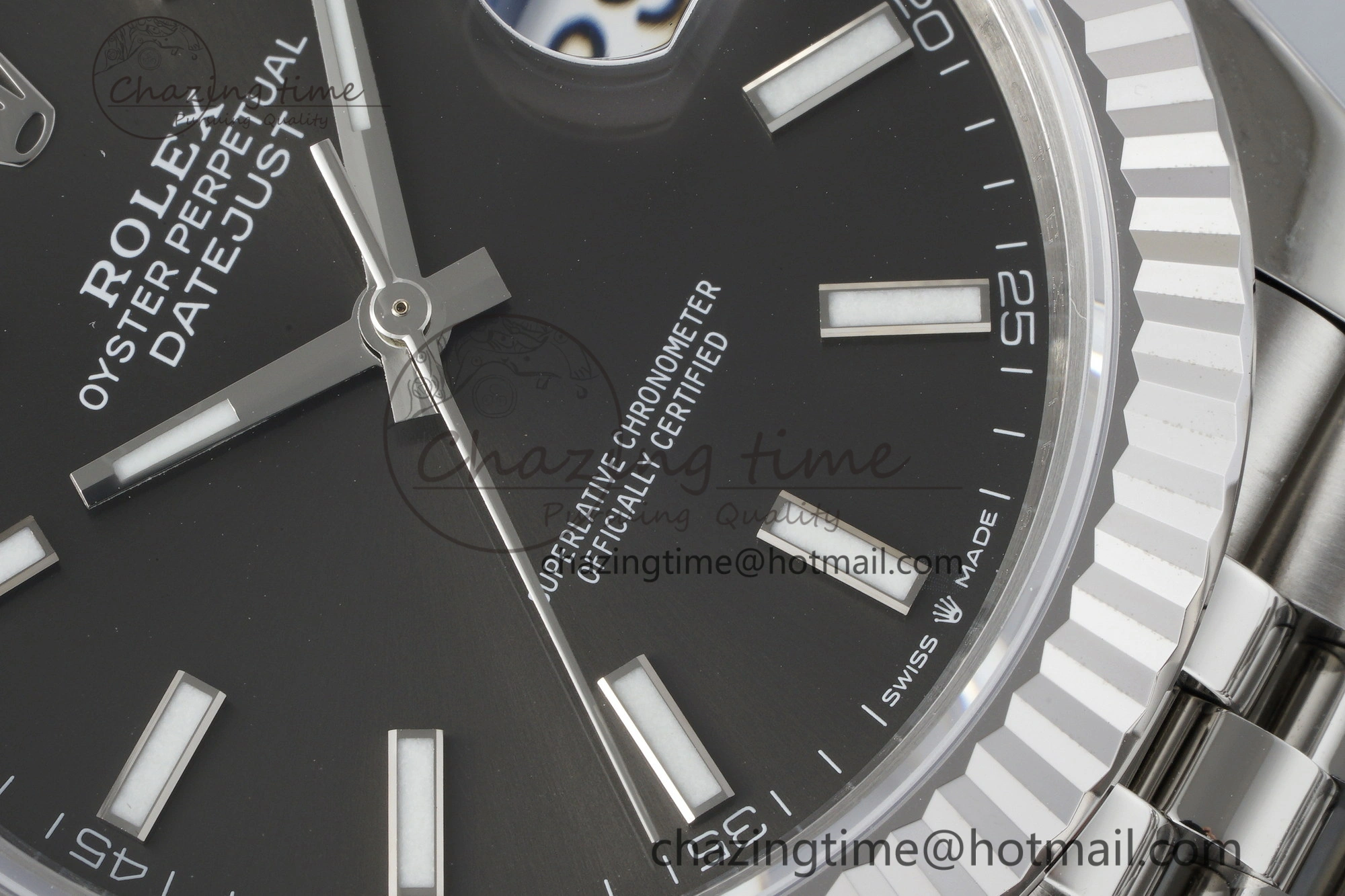 DateJust 41 SS Fluted Bezel KING 1:1 Best Edition 904L Steel Gray Stick Dial on Jubilee Bracelet VR3235