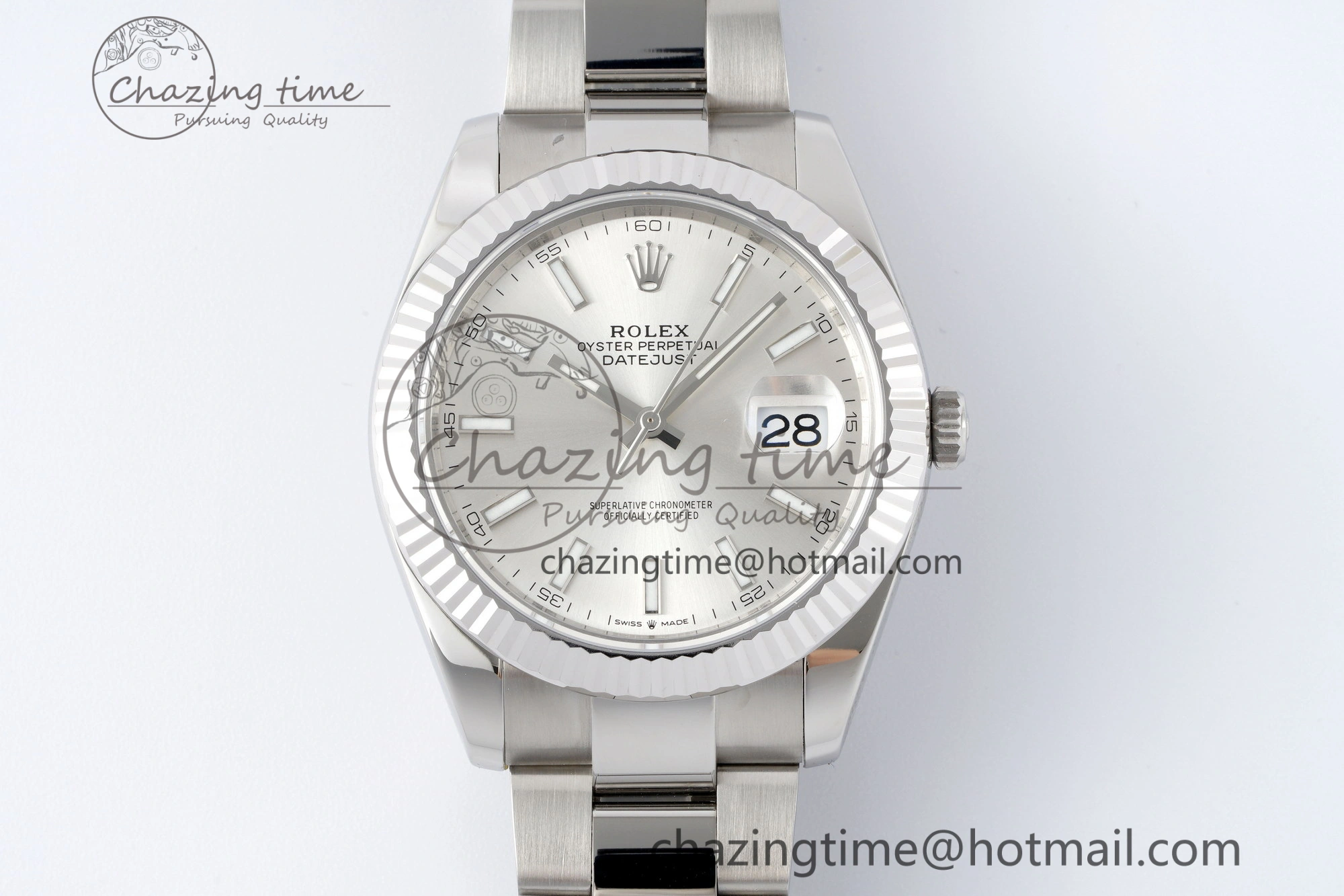 DateJust 41 SS Fluted Bezel KING 1:1 Best Edition 904L Steel Silver Dial on Oyster Bracelet VR3235