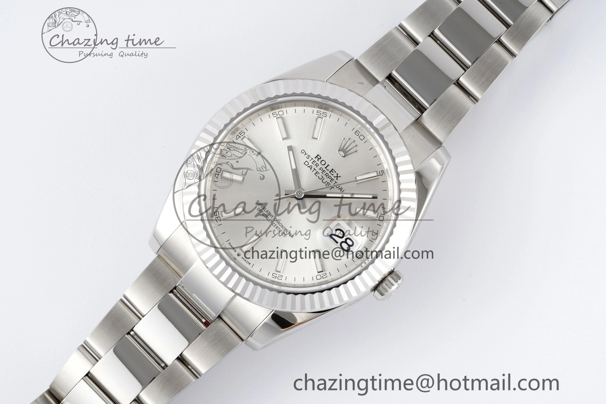 DateJust 41 SS Fluted Bezel KING 1:1 Best Edition 904L Steel Silver Dial on Oyster Bracelet VR3235