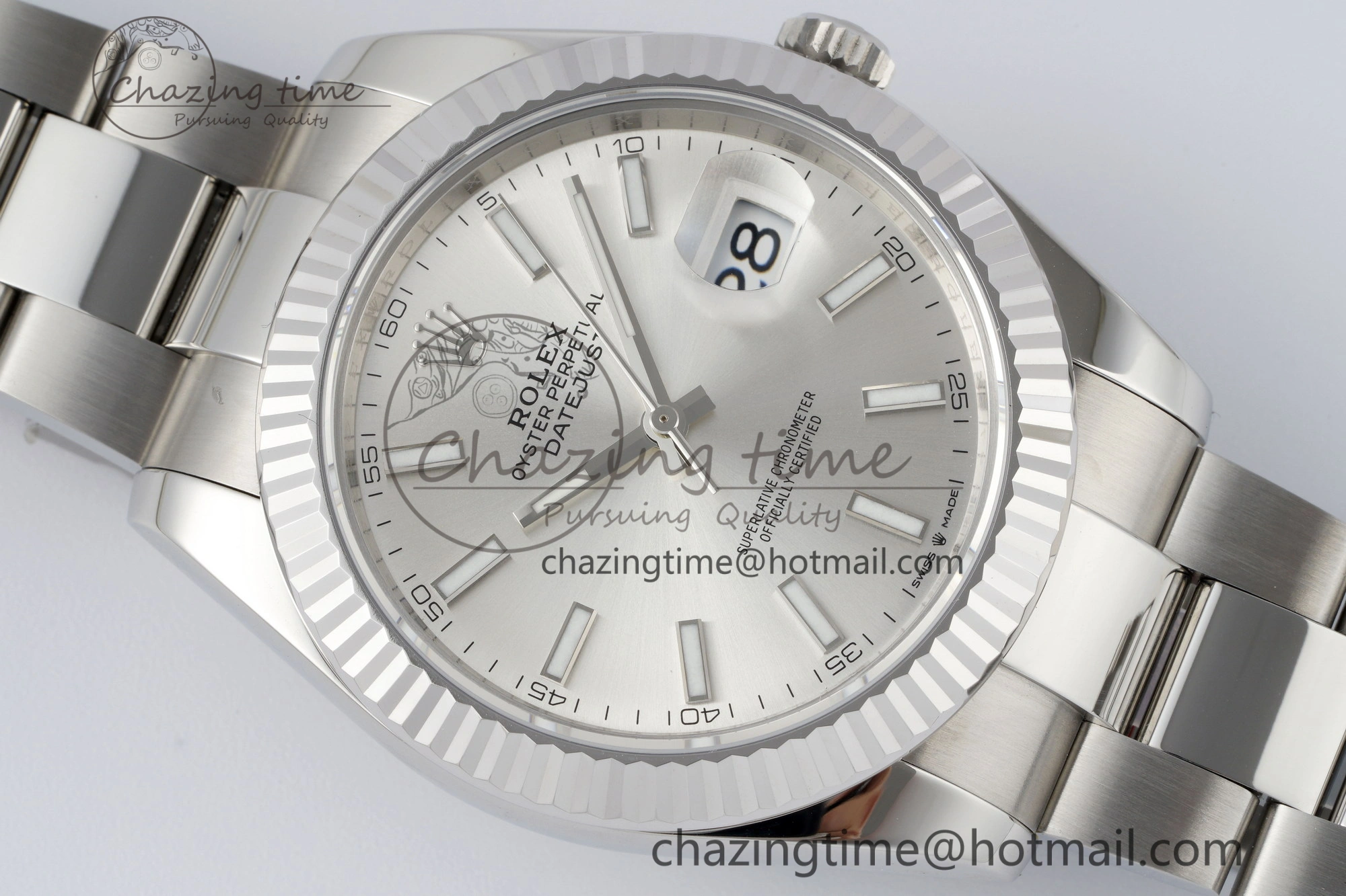 DateJust 41 SS Fluted Bezel KING 1:1 Best Edition 904L Steel Silver Dial on Oyster Bracelet VR3235