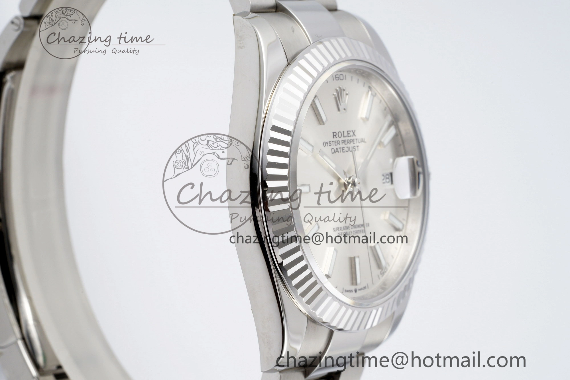 DateJust 41 SS Fluted Bezel KING 1:1 Best Edition 904L Steel Silver Dial on Oyster Bracelet VR3235