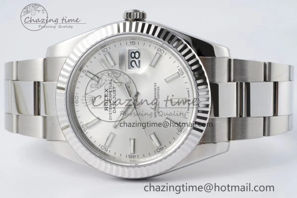 DateJust 41 SS Fluted Bezel KING 1:1 Best Edition 904L Steel Silver Dial on Oyster Bracelet VR3235
