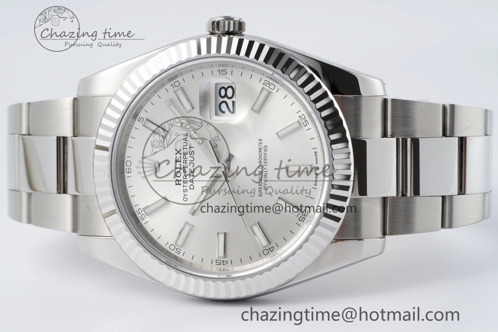 DateJust 41 SS Fluted Bezel KING 1:1 Best Edition 904L Steel Silver Dial on Oyster Bracelet VR3235