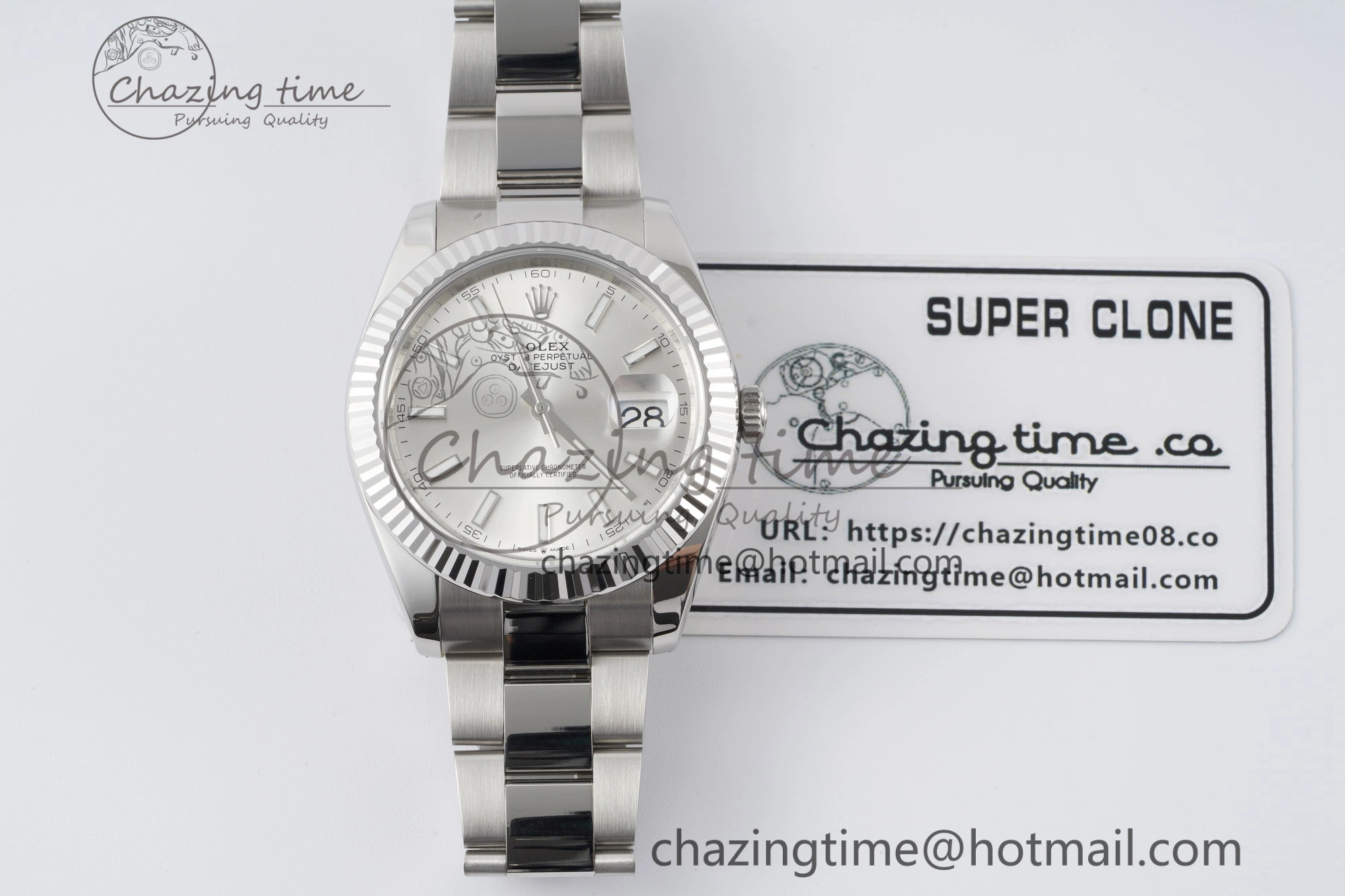 DateJust 41 SS Fluted Bezel KING 1:1 Best Edition 904L Steel Silver Dial on Oyster Bracelet VR3235