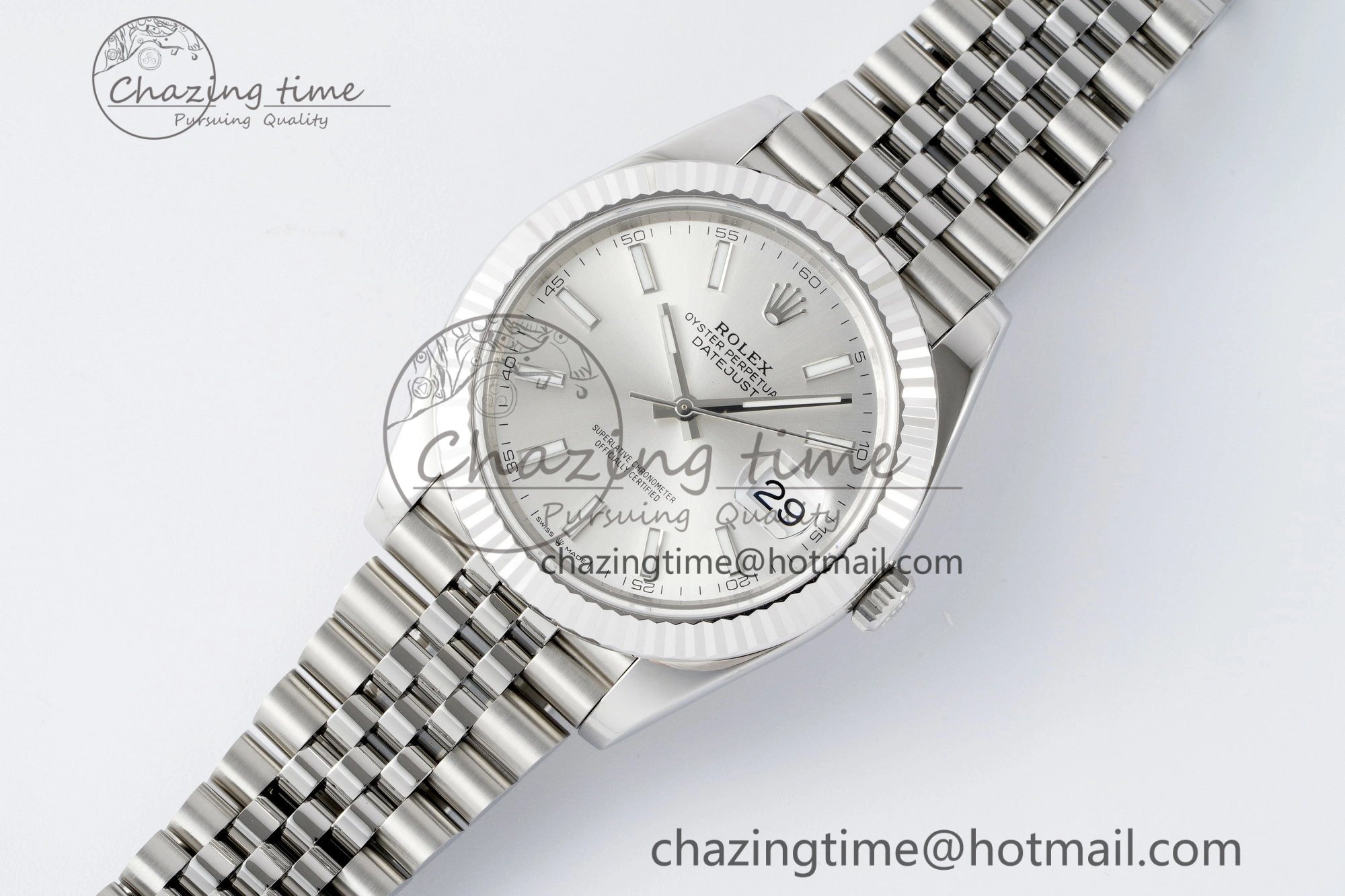 DateJust 41 SS Fluted Bezel KING 1:1 Best Edition 904L Steel Silver Stick Dial on Jubilee Bracelet VR3235
