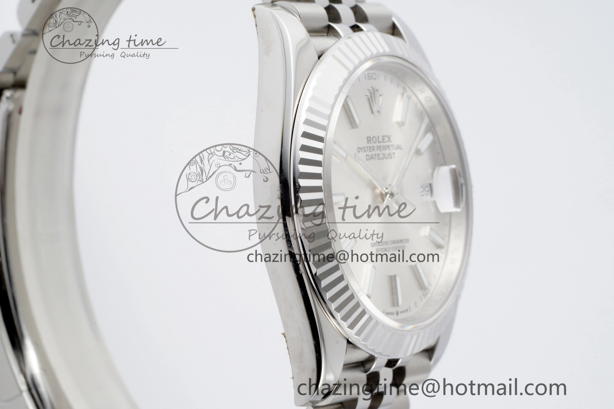 DateJust 41 SS Fluted Bezel KING 1:1 Best Edition 904L Steel Silver Stick Dial on Jubilee Bracelet VR3235