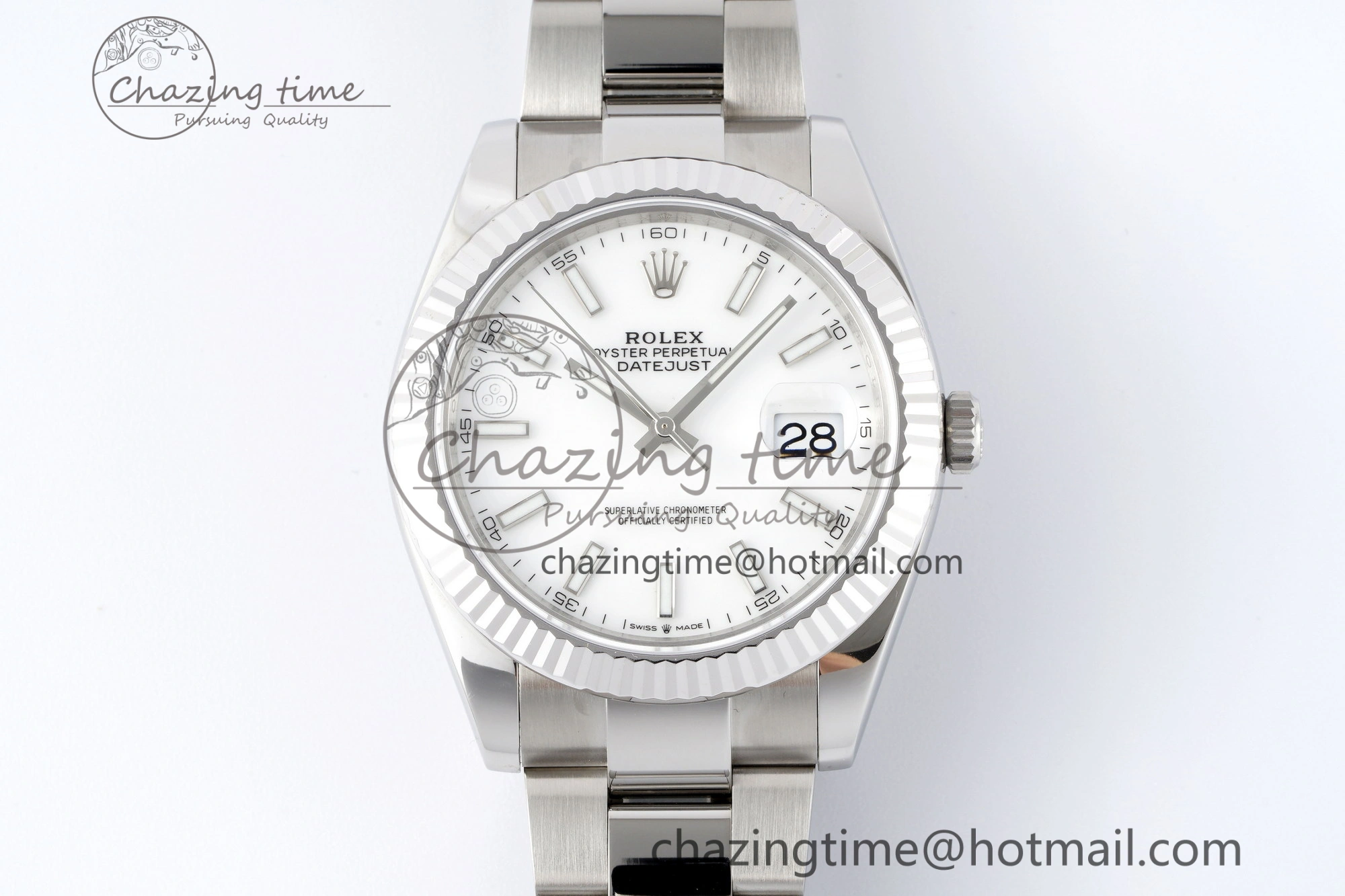 DateJust 41 SS Fluted Bezel KING 1:1 Best Edition 904L Steel White Dial on Oyster Bracelet VR3235