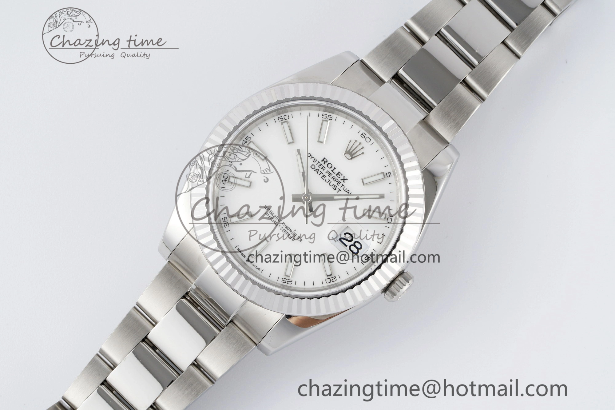 DateJust 41 SS Fluted Bezel KING 1:1 Best Edition 904L Steel White Dial on Oyster Bracelet VR3235
