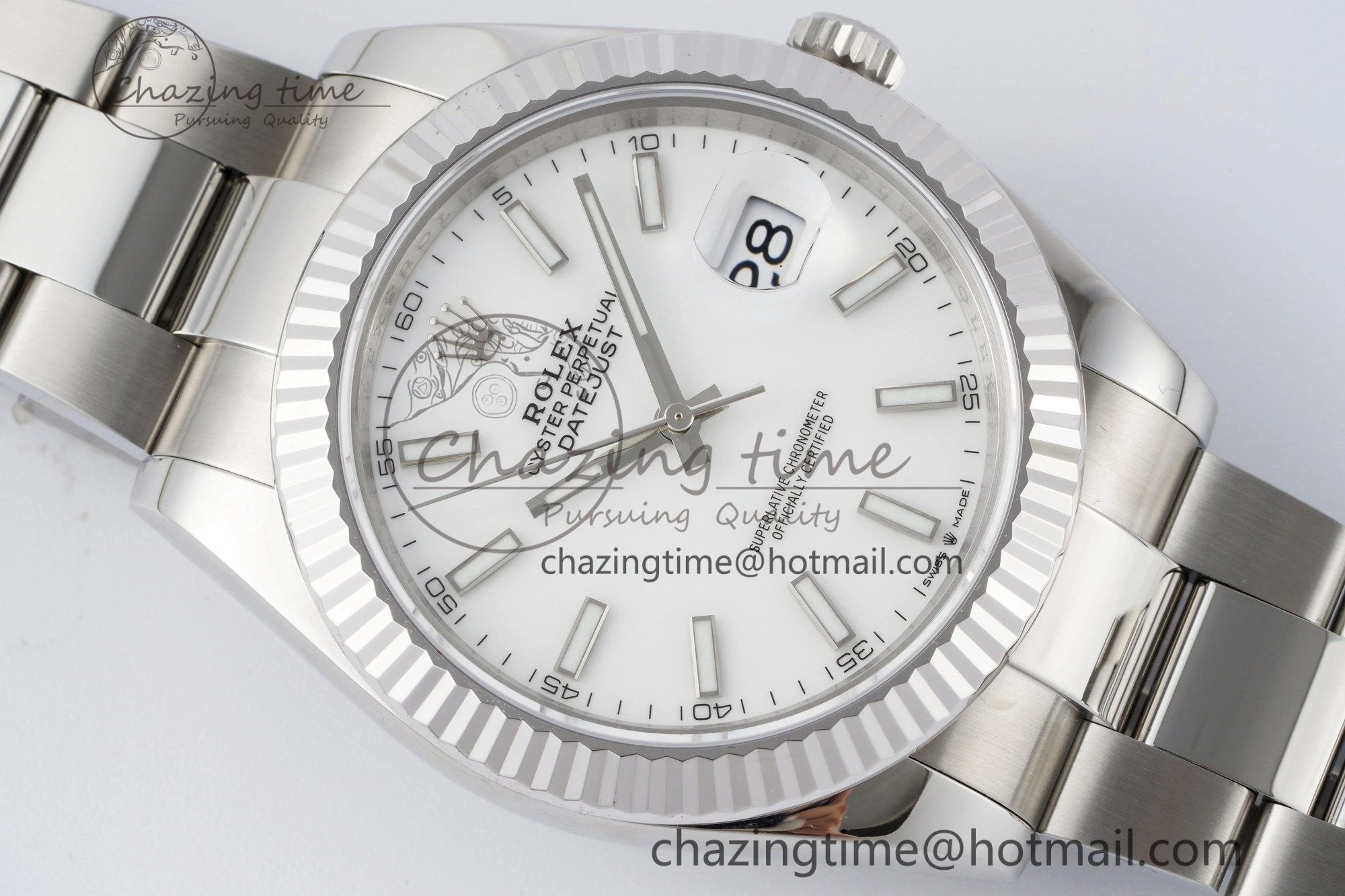 DateJust 41 SS Fluted Bezel KING 1:1 Best Edition 904L Steel White Dial on Oyster Bracelet VR3235
