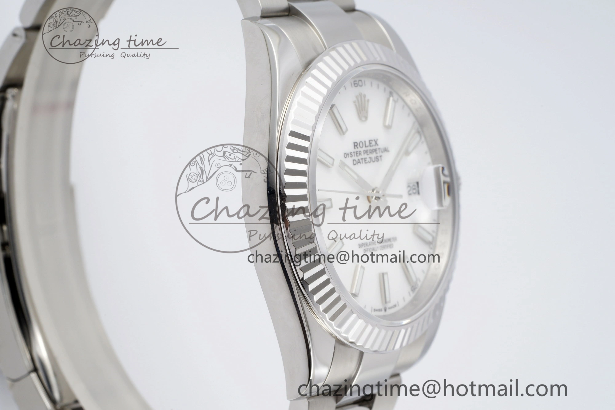 DateJust 41 SS Fluted Bezel KING 1:1 Best Edition 904L Steel White Dial on Oyster Bracelet VR3235