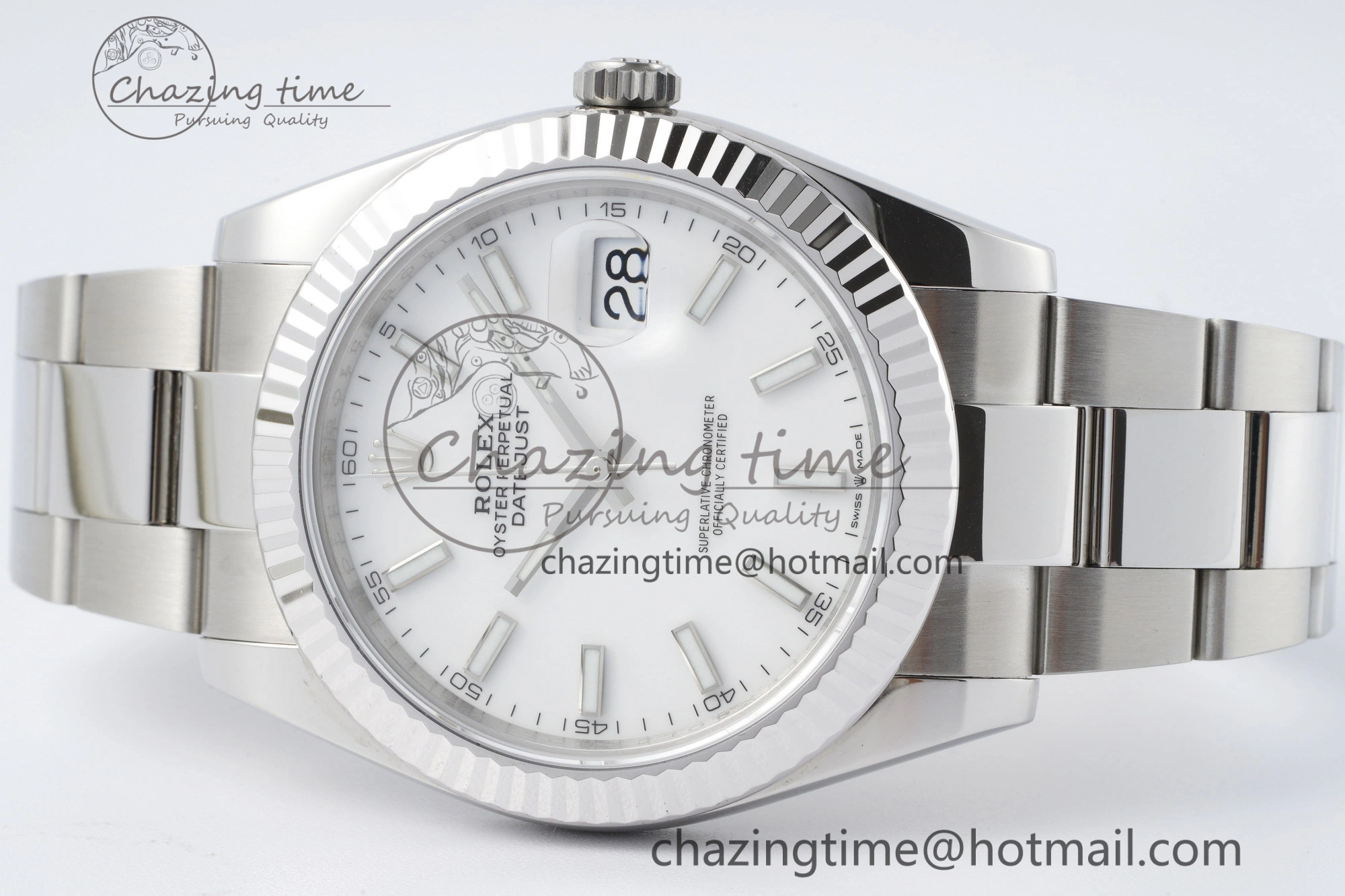 DateJust 41 SS Fluted Bezel KING 1:1 Best Edition 904L Steel White Dial on Oyster Bracelet VR3235