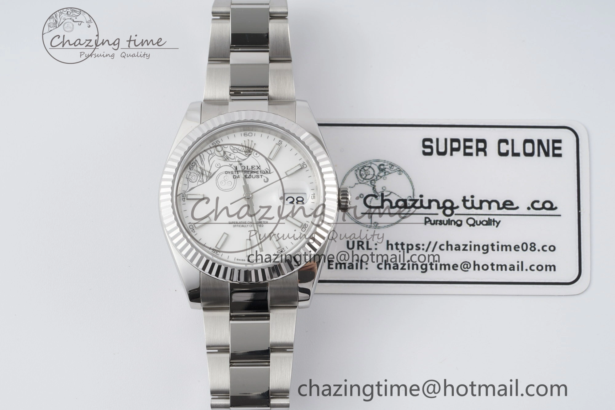 DateJust 41 SS Fluted Bezel KING 1:1 Best Edition 904L Steel White Dial on Oyster Bracelet VR3235