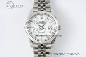 DateJust 41 SS Fluted Bezel KING 1:1 Best Edition 904L Steel White Stick Dial on Jubilee Bracelet VR3235