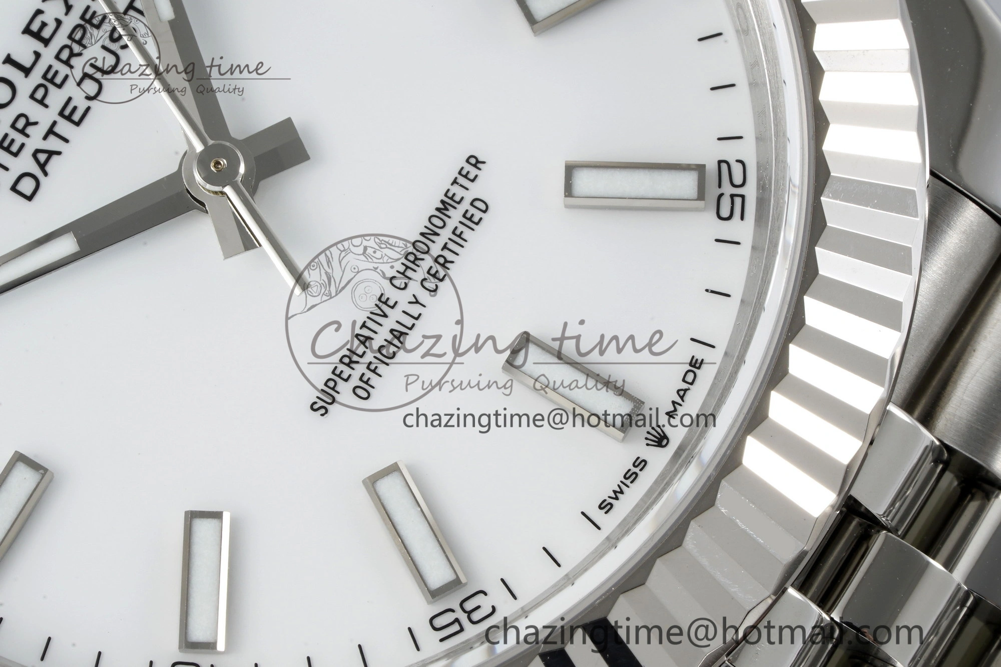 DateJust 41 SS Fluted Bezel KING 1:1 Best Edition 904L Steel White Stick Dial on Jubilee Bracelet VR3235