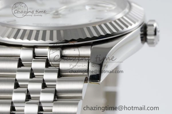 DateJust 41 SS Fluted Bezel KING 1:1 Best Edition 904L Steel White Stick Dial on Jubilee Bracelet VR3235