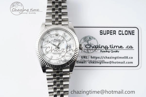 DateJust 41 SS Fluted Bezel KING 1:1 Best Edition 904L Steel White Stick Dial on Jubilee Bracelet VR3235