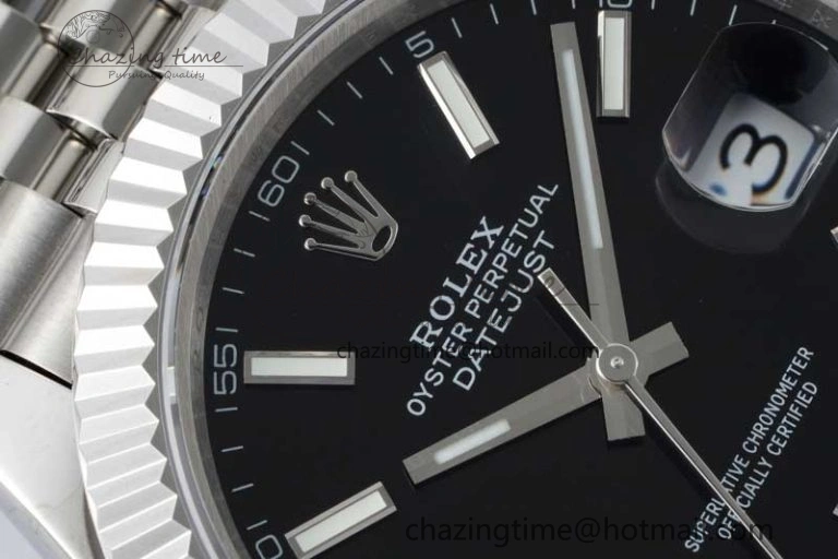 DateJust 41 SS JDF 1:1 Best Edition 904L Steel Black Stick Dial on SS Jubilee Bracelet VR3235 V2
