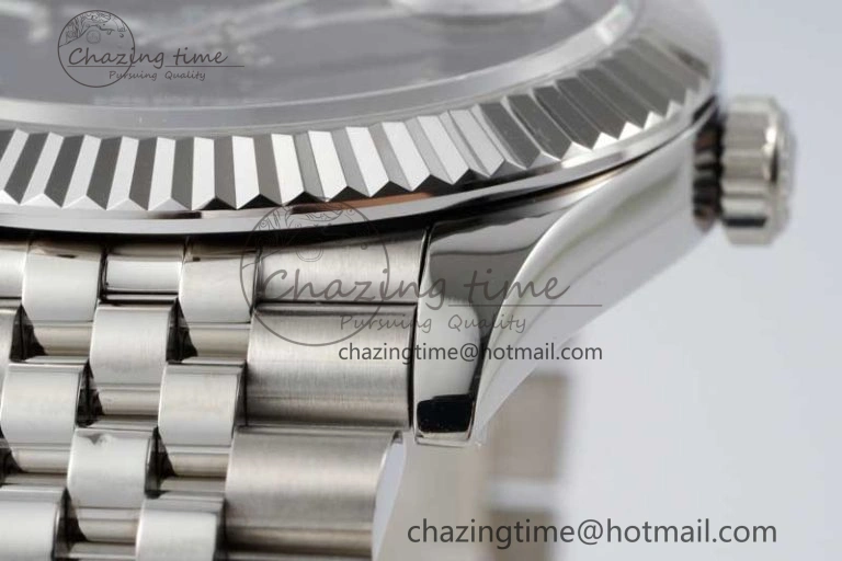 DateJust 41 SS JDF 1:1 Best Edition 904L Steel Black Stick Dial on SS Jubilee Bracelet VR3235 V2