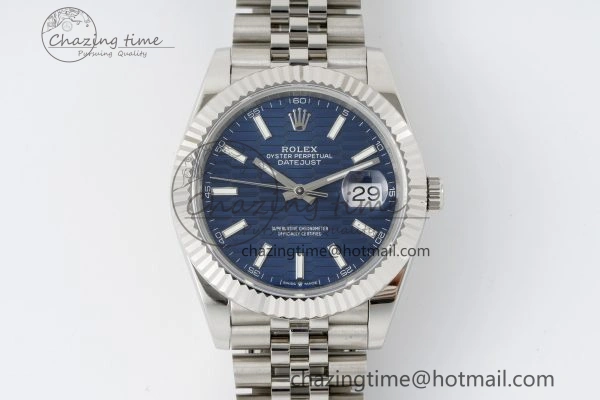 DateJust 41 SS JDF 904L Steel Blue Textured Dial on Jubilee Bracelet VR3235 V2