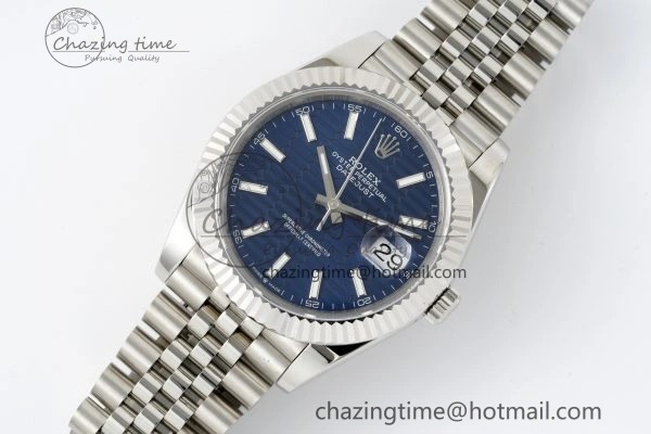 DateJust 41 SS JDF 904L Steel Blue Textured Dial on Jubilee Bracelet VR3235 V2