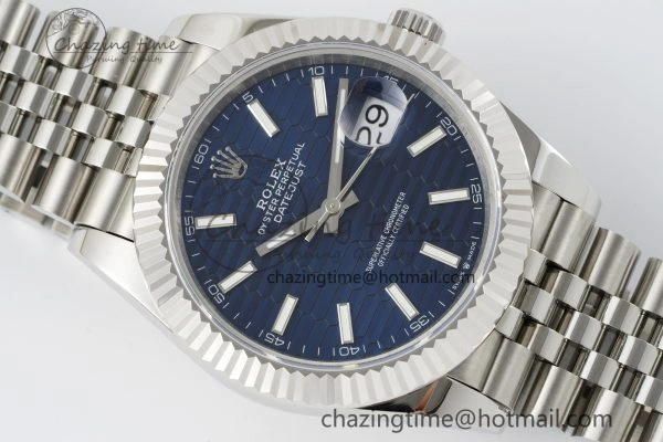 DateJust 41 SS JDF 904L Steel Blue Textured Dial on Jubilee Bracelet VR3235 V2